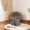 eSituro Opvouwbare Opbergkruk - 38L Opbergruimte - Donkergrijs Teddyfleece - 38x38x37 cm