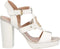 Liu Jo Hebe 15 - Dames Sandalen met Blokhak - Goudkleurige Accenten - Wit - Maat 39