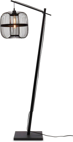 GOOD&MOJO Vloerlamp Hokkaido - Bamboe Zwart - 63x36x176cm - - Staande lampen voor Woonkamer - Slaapkamer