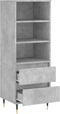 vidaXL - Hoge - kast - 40x36x110 - cm - bewerkt - hout - betongrijs