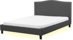 MONTPELLIER - Tweepersoonsbed LED - Grijs - 160 x 200 cm - Polyester