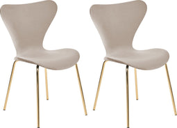 BOONVILLE - Eetkamerstoel - Taupe/Goud - Synthetisch materiaal