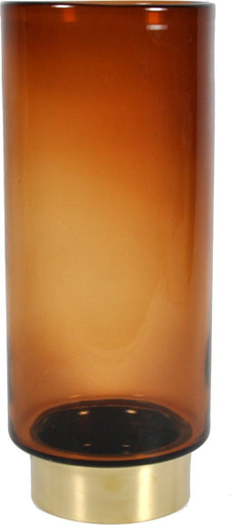 PTMD Maureen Vaas - 14,5 x 14,5 x 35 cm - Glas - Bruin