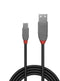 Lindy 1m USB 2.0 Kabel - USB A naar Micro-USB B - 480 Mbit/s - Grijs Zwart