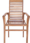 vidaXL - Eetkamerstoelen - stapelbaar - massief - teakhout - 4 - st