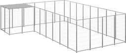 vidaXL - Hondenkennel - 10,89 - m² - staal - zilverkleurig