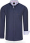 Cappuccino Heren Overhemd - Borstzakje - Navy