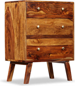 vidaXL - Bijzetkast - 60x35x76 - cm - massief - sheeshamhout