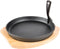 Grill Guru - Iron Cooking Plate - Gietijzeren Kookplaat met Houten Plank - Ø 23cm