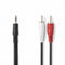 Nedis - Stereo-Audiokabel - 3,5 mm Male naar 2x RCA Male - Vernikkeld - 1.50 m - Zwart