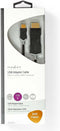 Nedis USB-C Adapter - USB 3.2 Gen 1 - USB-C Male - HDMI Connector - 4K@60Hz - 2.00 m - Rond - Verguld - PVC - Antraciet - Doos