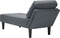 vidaXL - Chaise - longue - met - kussen&rechterarmleuning - fluweel - donkergrijs
