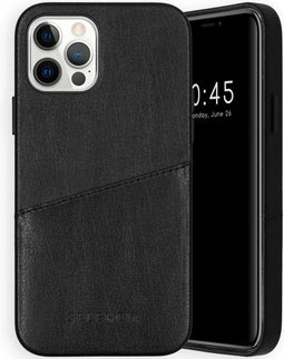 Selencia Hoesje Geschikt voor iPhone 12 Pro / 12 Hoesje Met Pasjeshouder - Selencia Vayu Vegan Lederen Backcover - Zwart