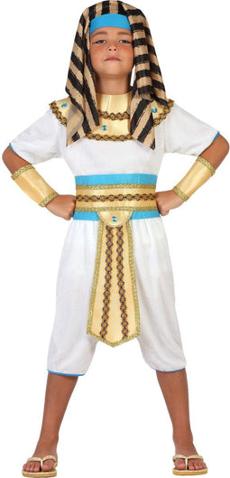 Th3 Party Egyptische Koning - Kostuum voor Jongens - 6 Onderdelen - Wit