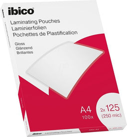 Ibico Lamineerhoezen - voor A4 Documenten - 2 x 125 Micron - 100 stuks - Glanzend
