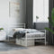 vidaXL - Bedframe - met - hoofd- - en - voeteneinde - metaal - wit - 100x190 - cm