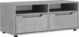 vidaXL - Tv-meubel - VISNES - 100x40x38 - cm - bewerkt - hout - betongrijs