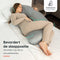 Rustige Nacht® Zwangerschapskussen C-vorm - Luxe Satijn hoes - 140CM - Ergonomisch - Hypoallergeen