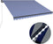 vidaXL - Luifel - handmatig - uittrekbaar - met - LED - 450x300 - cm - blauw - en - wit