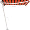 vidaXL - Luifel - handmatig - uittrekbaar - met - LED - 450x350 - cm - oranje - en - bruin