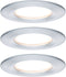 Paulmann Nova - LED-inbouwlamp - 3x6W dimbaar 2700K IP44 rond 78mm Alu gedraaid (1 stuk)