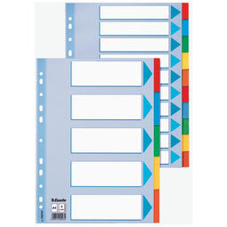 Esselte - tabbladen, voor ft A4, karton, 10 tabs, 11-gaatsperforatie