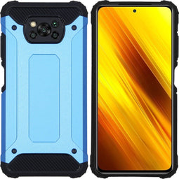 iMoshion Hoesje Geschikt voor Xiaomi Poco X3 Pro / Poco X3 Hoesje - iMoshion Rugged Xtreme Backcover - Lichtblauw