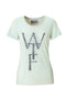 Dames T-shirt - WTF opdruk - Blauw - M