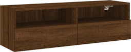 vidaXL - Tv-wandmeubel - 100x30x30 - cm - bewerkt - hout - bruin - eikenkleur