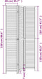 vidaXL - Kamerscherm - met - 3 - panelen - massief - paulowniahout - wit