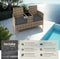 tectake® - wicker tuinbank 2-zitsbank met tafel - 131 x 61 x 82 cm - natuur/donkergrijs - poly-rattan