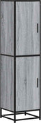 vidaXL - Hoge - kast - 35,5x35x139 - cm - bewerkt - hout - en - metaal - grijs - sonoma