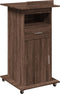 vidaXL - Lessenaar - met - wielen - en - lade - 55x55x107 - cm - hout - bruin - eikenkleur