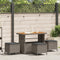 vidaXL - 4-delige - tuinset - met - kussens - - - Grijs - - - Poly - Rattan - - - Acacia