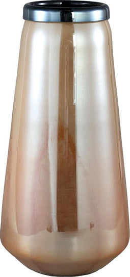 PTMD Loana Vaas Blad Print - 21 x 21 x 45 cm - Glas - Oranje