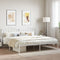 vidaXL - Bedframe - met - hoofdbord - metaal - wit - 200x200 - cm