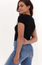 Guess Heart R3 - Dames T-Shirt - Glitter opdruk - Zwart