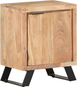 vidaXL - Nachtkastje - met - natuurlijke - rand - 40x30x50 - cm - massief - acaciahout