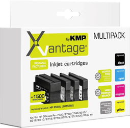 KMP 1747,4085 - Inktcartridges - Zwart 55 ml en kleur 30 ml - (4 stuks)