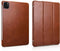 Icarer - 3-Vouw echt lederen sleepcover hoes - iPad Pro 11 inch (2018-2020) - Cognac