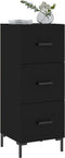 vidaXL - Dressoir - 34,5x34x90 - cm - bewerkt - hout - zwart