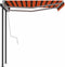 vidaXL - Luifel - automatisch - uittrekbaar - met - palen - 3x2,5 - m - oranje - bruin