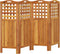 vidaXL - Kamerscherm - met - 4 - panelen - 162x2x115 - cm - massief - acaciahout