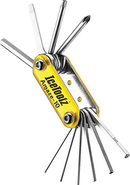 Icetoolz Multitool Amaze 12x6x4 Cm Staal Zilver/geel 10-delig