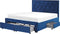 LIEVIN - Tweepersoonsbed - Marineblauw - 160 x 200 cm - Fluweel