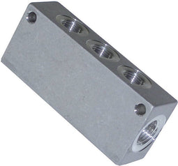 ICH 60417 Verdeelblok alu. 4-voud G3/8 (4 x 1/4) l=116