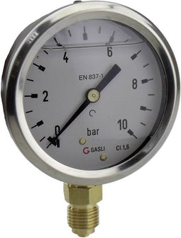 ICH Manometer 63R10.MGE Aansluiting (manometer): Onderkant 0 tot 10 bar Schroefdraad (buiten) 1/4 1 stuk(s)