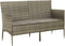 vidaXL - Tuinbank - 3-zits - met - kussen - poly - rattan - grijs