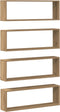 vidaXL - Wandplanken - 4 - stuks - Artisan - Eiken - 80x15x26 - cm - Gelaagd - Hout