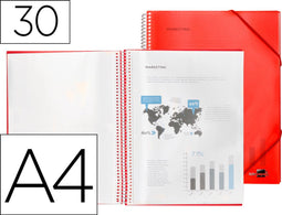 Liderpapel EC10, Project folder, A4, Rood, Elastische band, 310 mm, 245 mm
